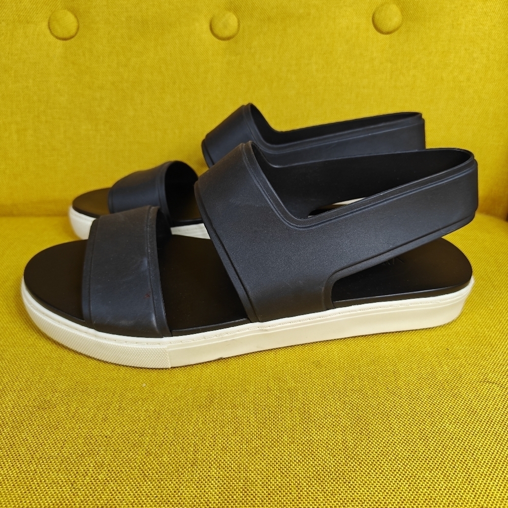 Vince Eres Casual Waterproof Black Flatform Double Strap Sandal Womens Size 7M